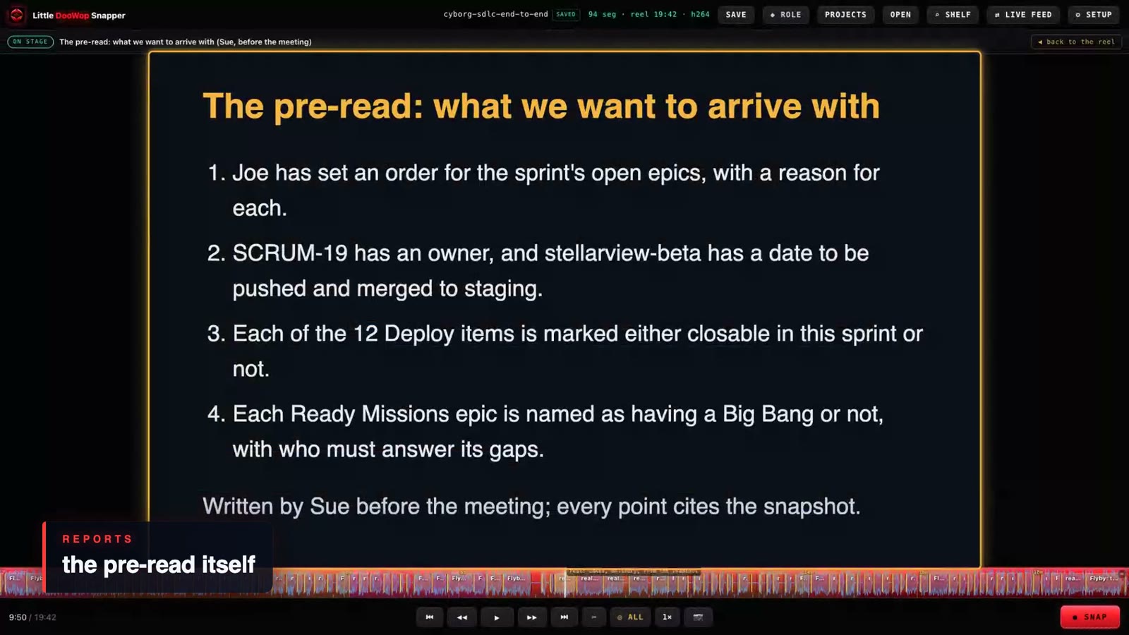 The pre-read itself, written before the room met: what we want to arrive with