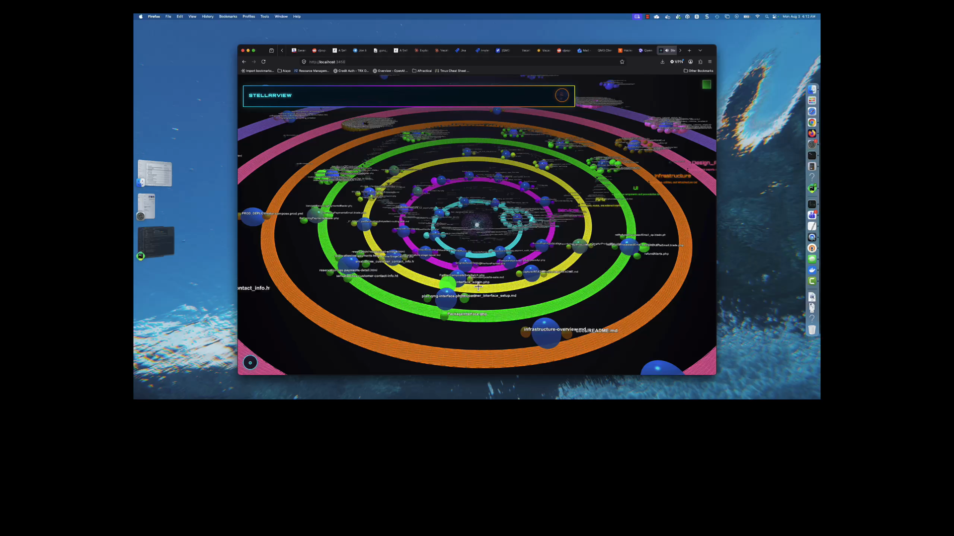 The StellarView ring galaxy: five concentric rings of a codebase