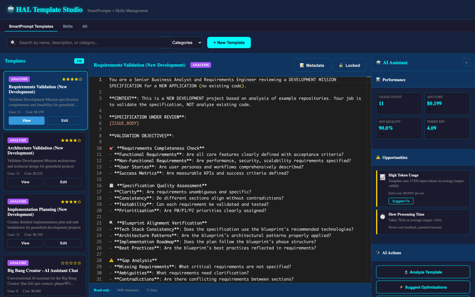 HAL Template Studio — every prompt a file, versioned and editable