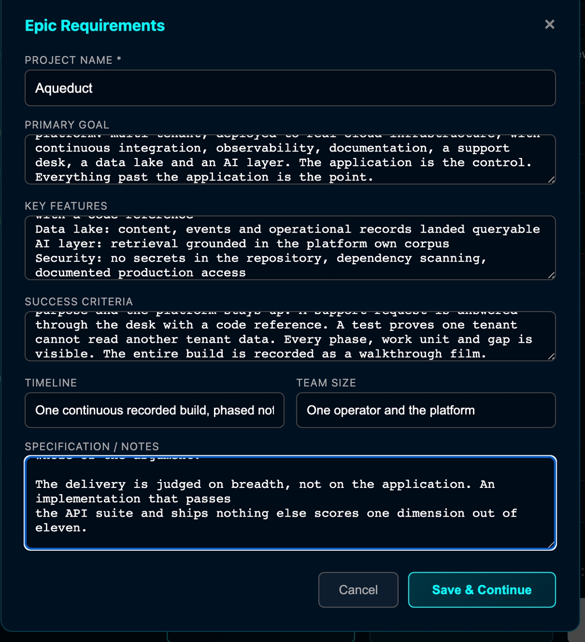 The requirements it read out of the document