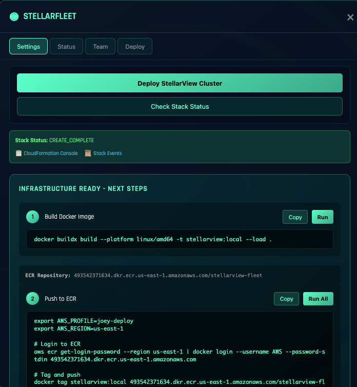 SCREENSHOT: Workspace shell showing multiple galaxy status panels, activity log, JIRA dashboard